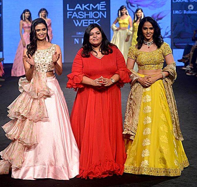 Meenakshi Dixit and Saina Nehwal at Lakme Fashion Week Summer/Resort 2019