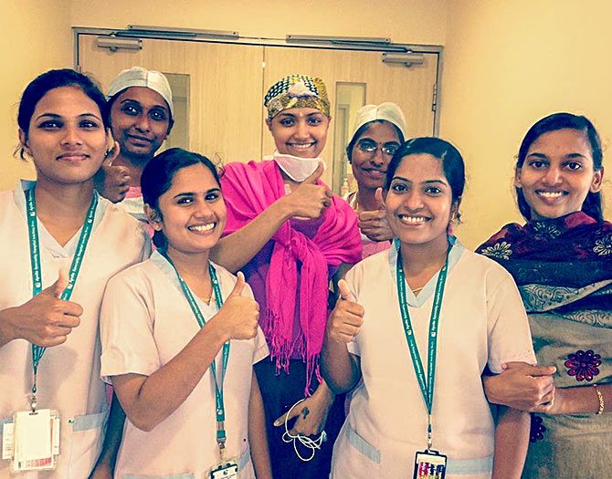 Mamta Mohandas with her team of nurses