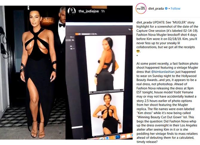 Kim Kardashian's Mugler dress was ripped off by a fashion store