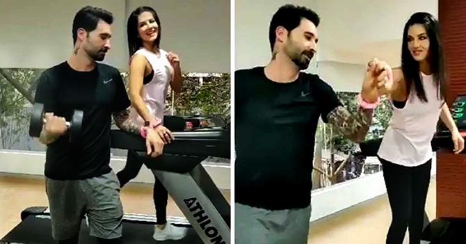 Sunny Leone and Daniel Webber take the Handcuff challenge