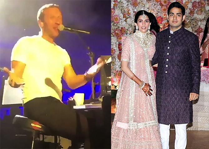 Coldplay at Akash and Shloka's sangeet