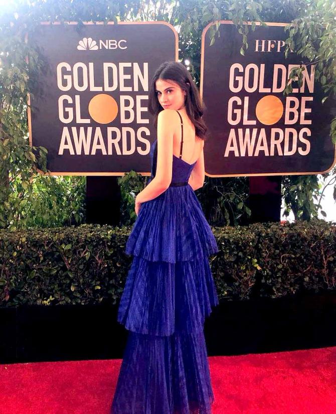 Fiji water girl at Golden Globes is model Kelleth Cutbert