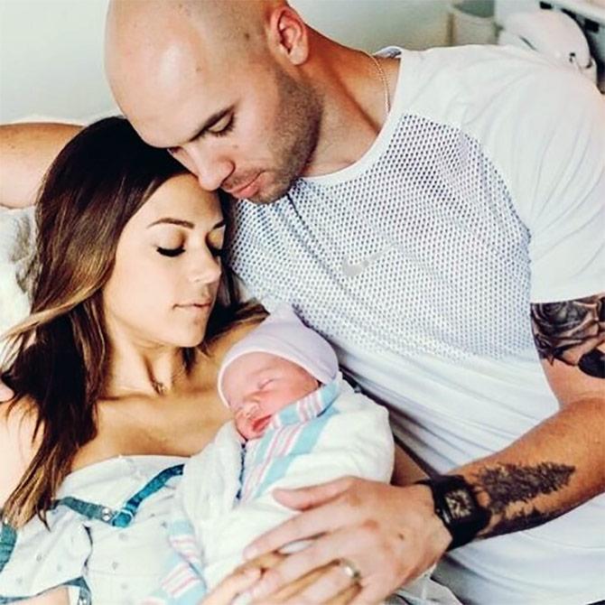 Jana Kramer with her husband and son Jace