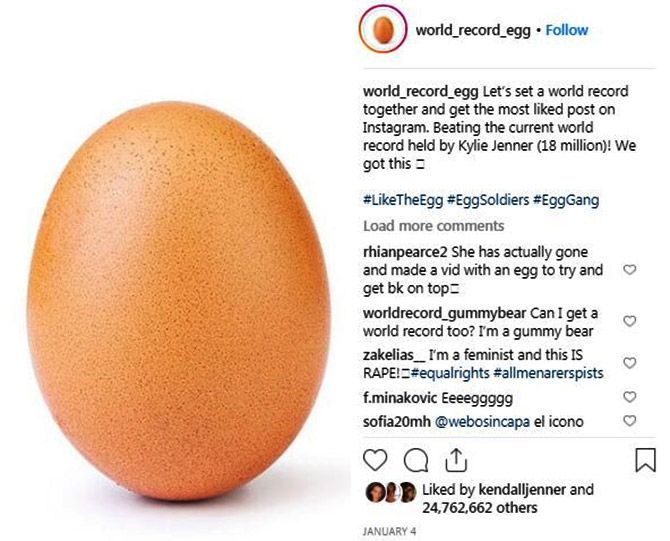Photograph of an egg has created the record for maximum likes on Instagram