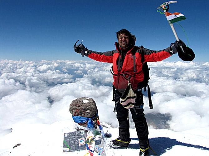 Satyarup Siddhanta atop Mount Elbrus