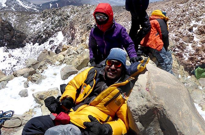 Satyarup Siddhanta atop Mount Ojos del Salado 