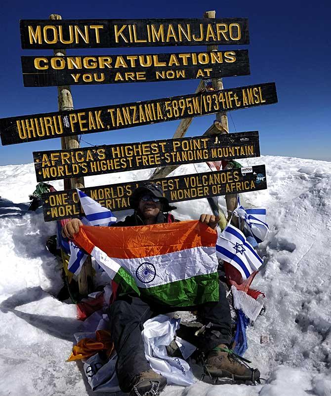 Satyarup Siddhanta atop Mount Kilimanjaro