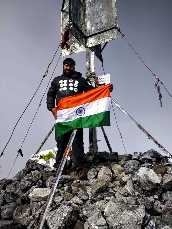 Satyarup Siddhanta atop Mount Wilhelm