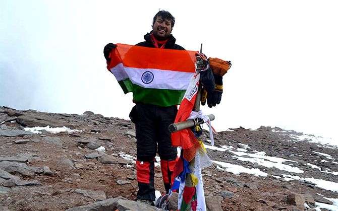 Satyarup Siddhanta atop Mount Aconcagua 