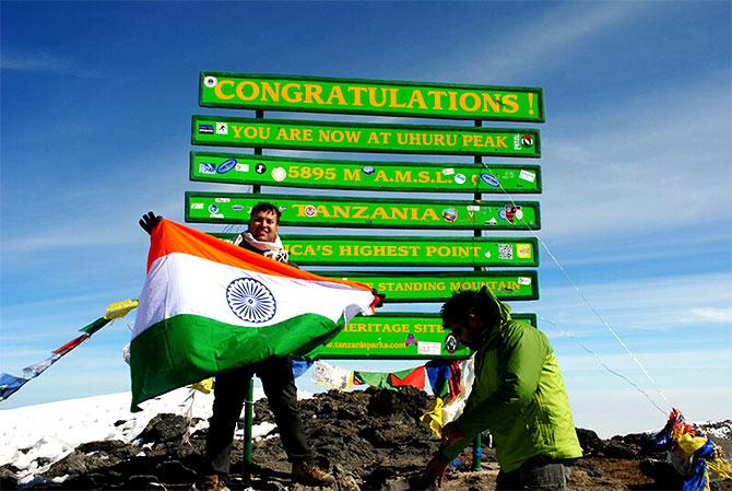 Satyarup Siddhanta atop Uhuru Peak