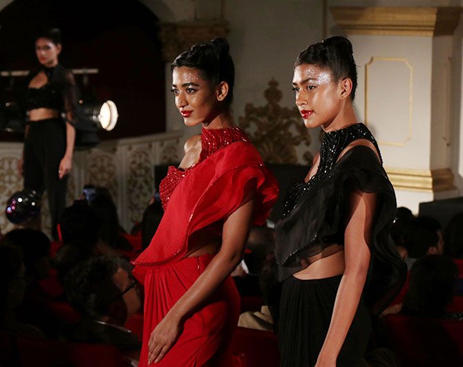 Tabu and Karan Johar turn showstoppers for Gaurav Gupta at Lakme Fashion Week 2019 in Mumbai