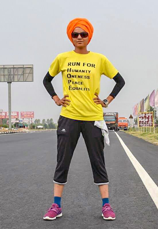 Sufiya Sufee is running from Kashmir to Kanyakumari covering a distance of 4,035 km in 100 days