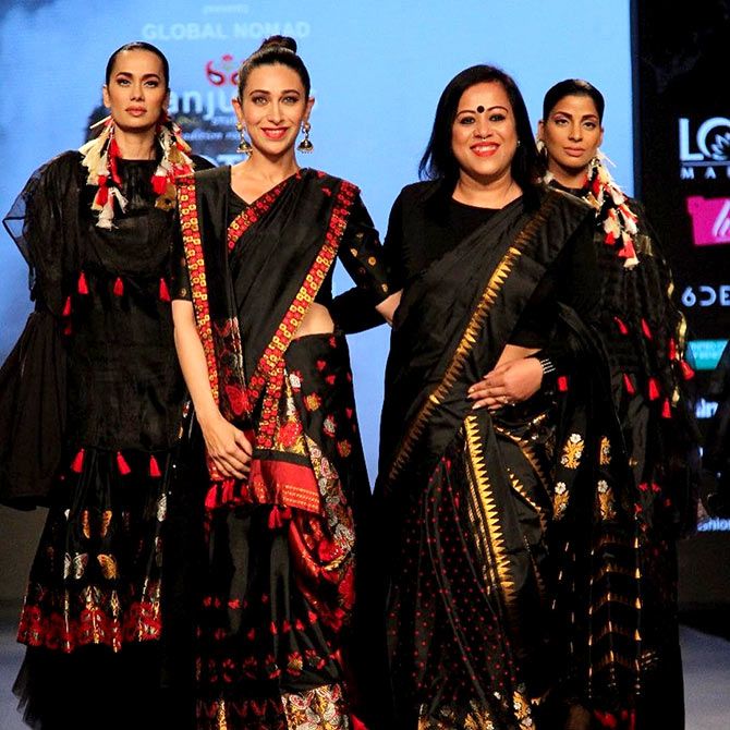Karisma Kapoor walks for Sanjukta Dutta