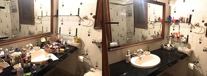 Bathroom before and after