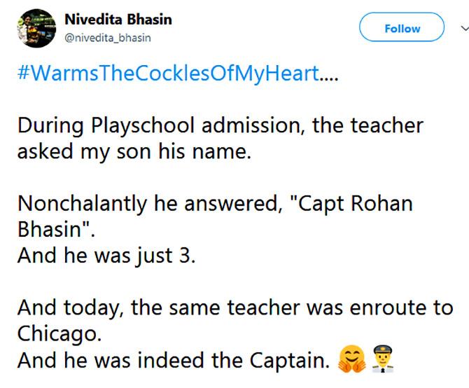 Nivedita Bhasin's status on Twitter