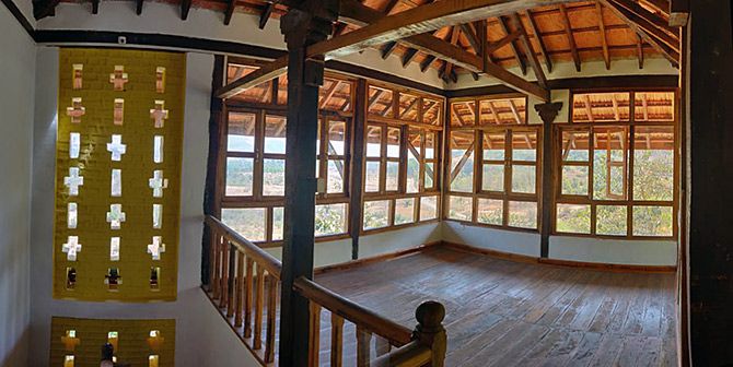 The interior attic space of Kamshet house 