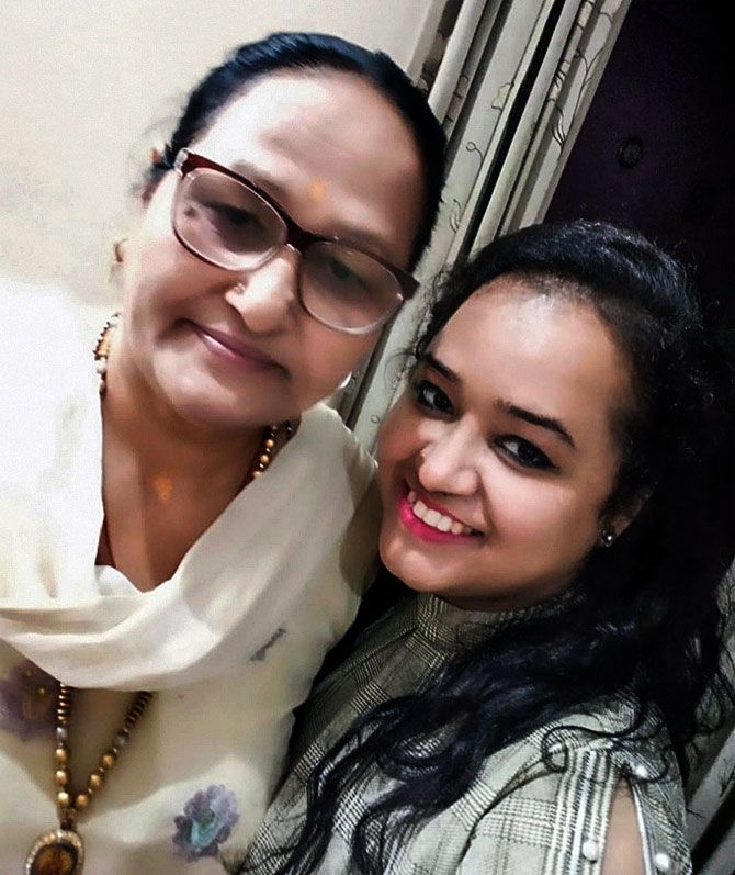 Rajni with her mother Veena Devi