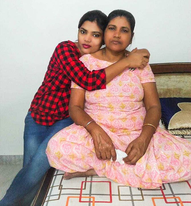 Dolly Gill with her mother
