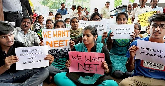 Students vote in favour of NEET in Coimbatore, Tamil Nadu