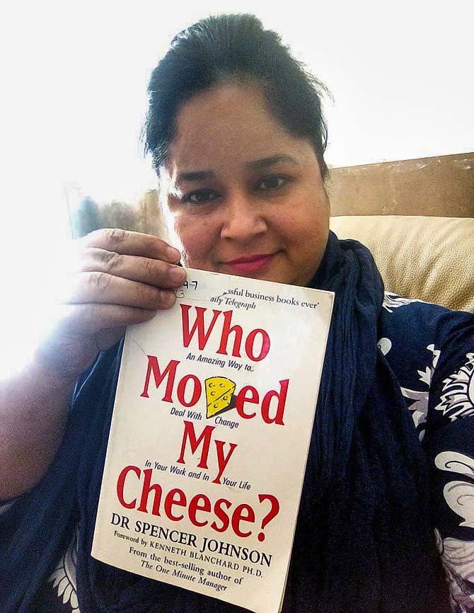 Bhavna Pandit poses with her favourite book Who Moved My Cheese