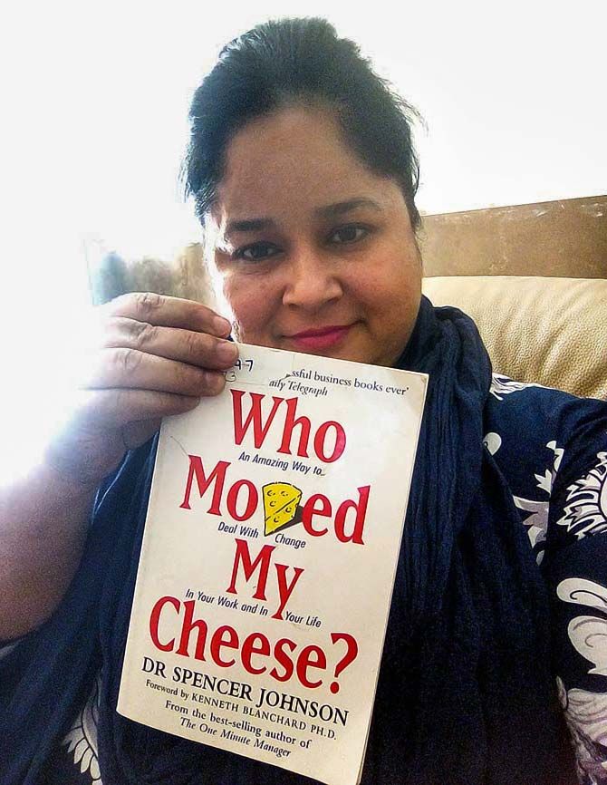 Bhavna Pandit poses with her favourite book Who Moved My Cheese
