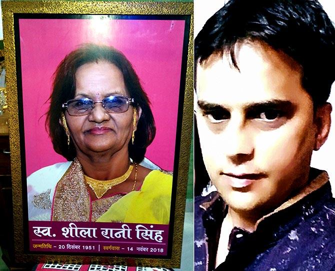 Rakesh Kumar Singh with his mother Leela