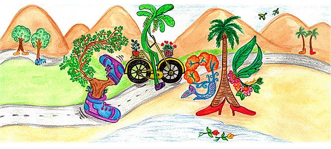 Divyanshi Singhal's winning Google Doodle for Children's Day