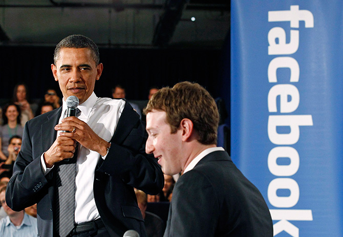 Obama and Mark Zuckerberg