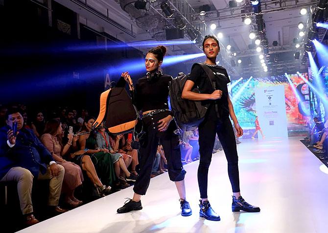 Rannvijay Singh and Ananya Birla walk for Priority Bags and Disrupt India at Bombay Times Fashion Week in Mumbai