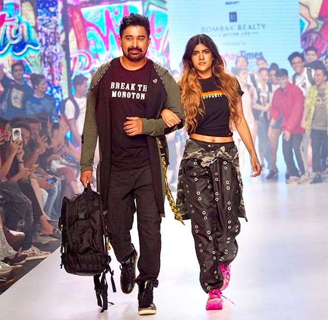 Rannvijay Singh and Ananya Birla walk for Priority Bags and Disrupt India at Bombay Times Fashion Week in Mumbai