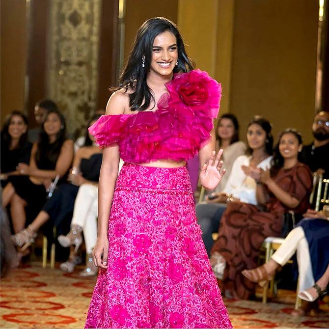 PV Sindhu walks for Shriya Bhupal