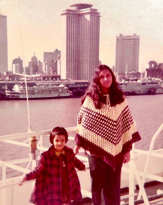 Padma Lakshmi with her mother