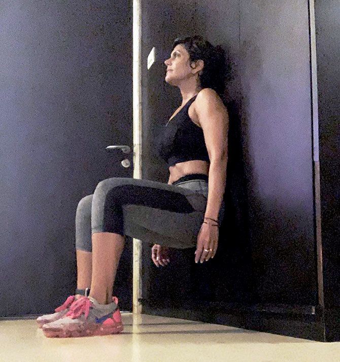 How Mandira Bedi works out at home