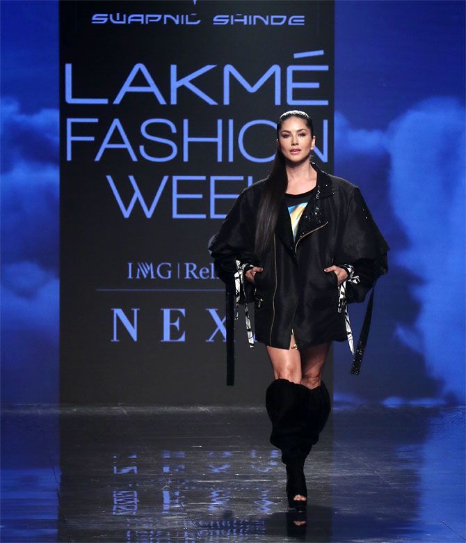 Sunny Leone for Swapnil Shinde at Lakme Fashion Week