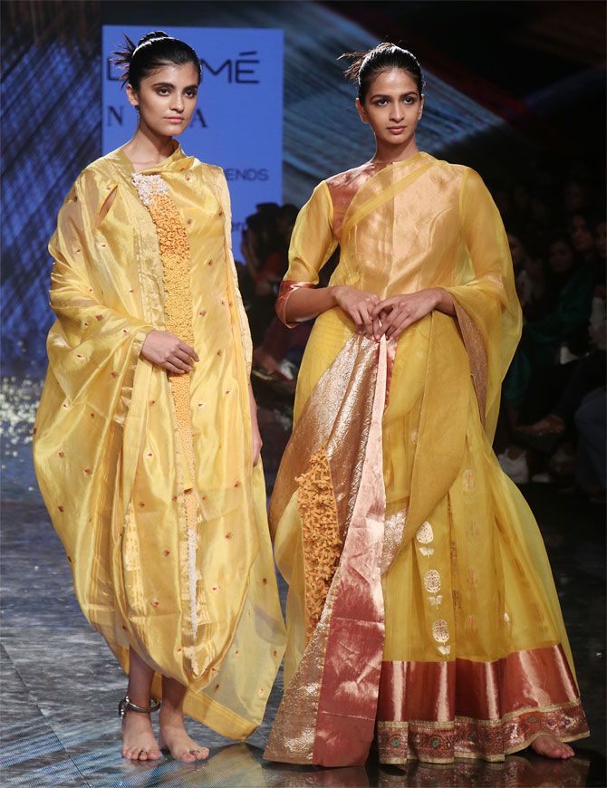 Models in Vaishali S creation at Lakme Fashion Week Summer/Resort 2020