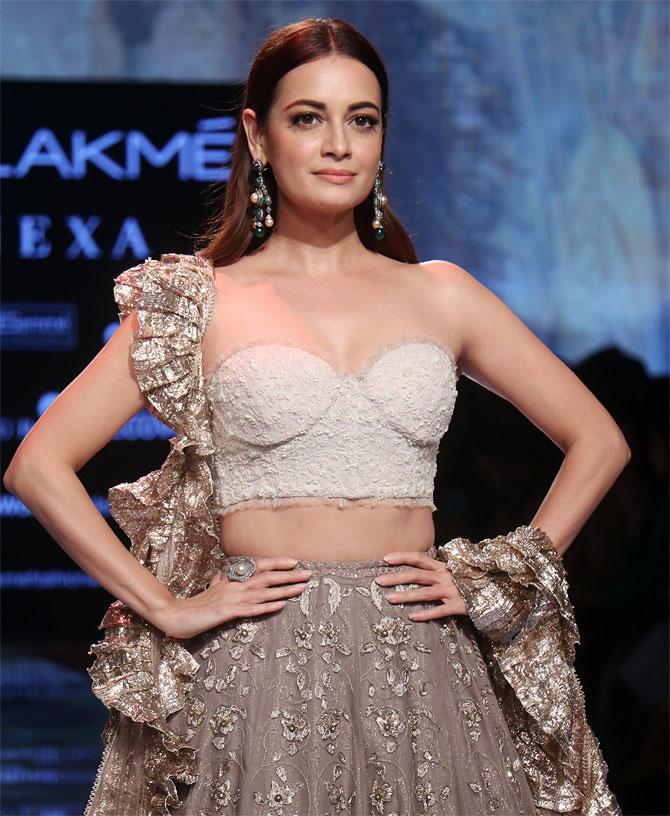 Dia Mirza walks for House of Kotwara at Lakme Fashion Week Summer/Resort 2020