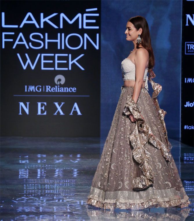 Dia Mirza walks for House of Kotwara at Lakme Fashion Week Summer/Resort 2020