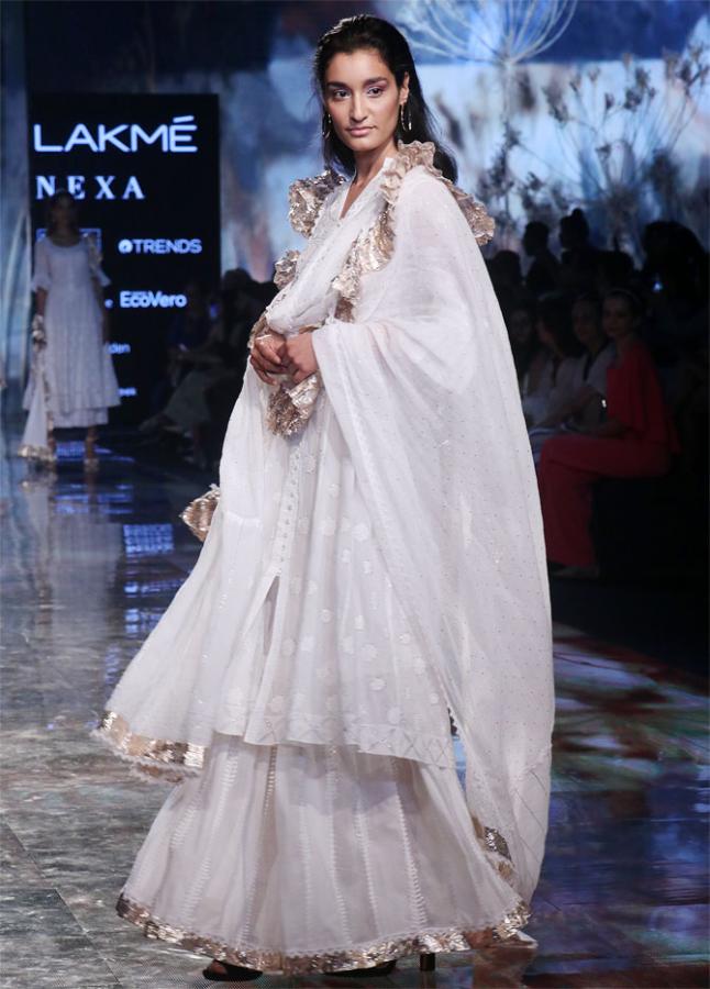 Dia Mirza walks for House of Kotwara at Lakme Fashion Week Summer/Resort 2020