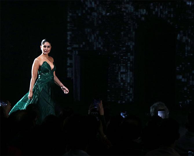 Kareena Kapoor walks for Amit Aggarwal at the Lakme Fashion Week in Mumbai