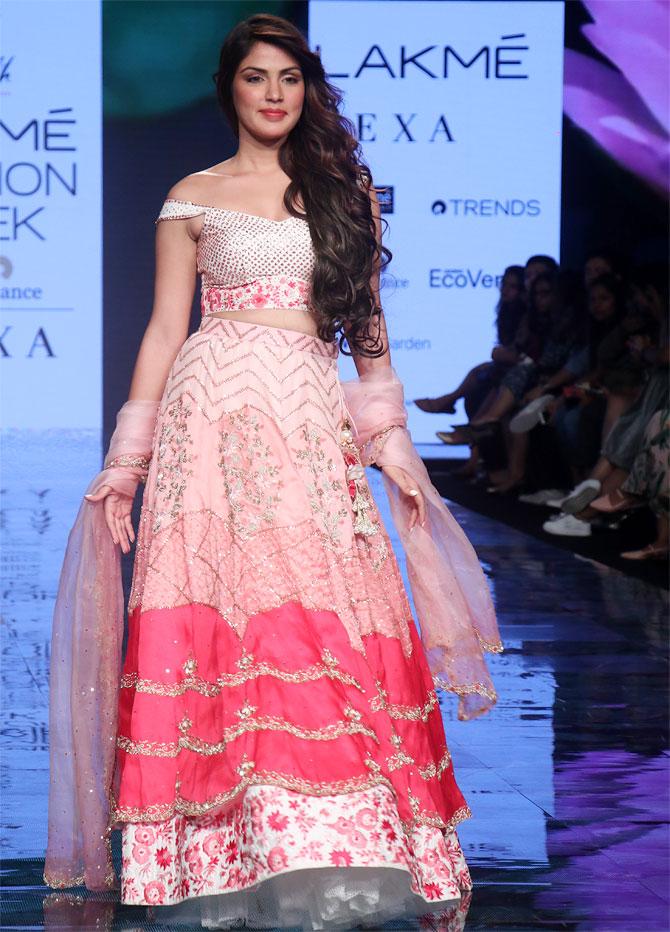 Rhea Chakraborty walks for designer Deepa Goel at the LFW Summer/Resort 2020