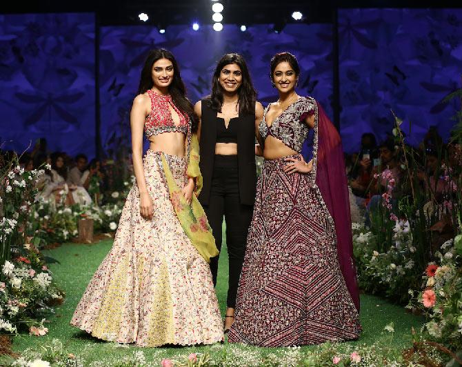 Athiya and Ileana walk for Mrunalini Rao at LFW 