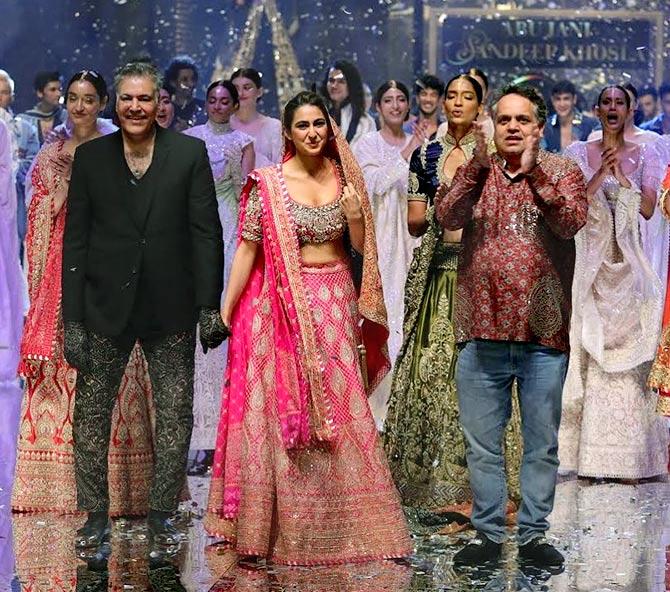 Sara Ali Khan walks for Abu Jani and Sandeep Khosla at Blenders Pride Fashion Tour