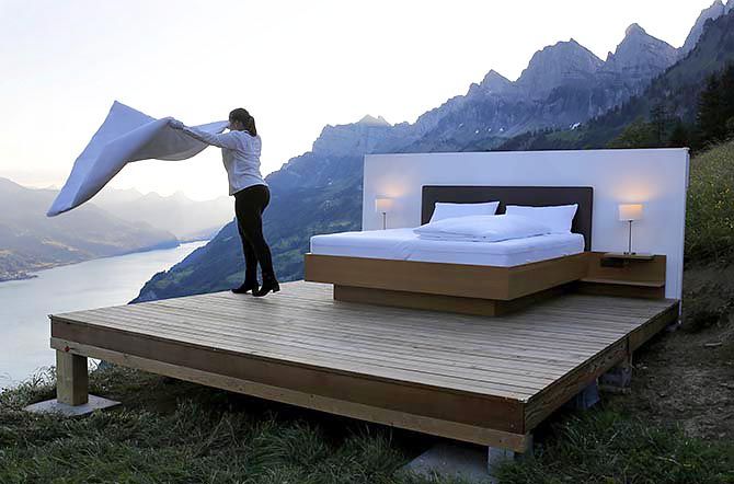 Open air hotel room in Switzerland