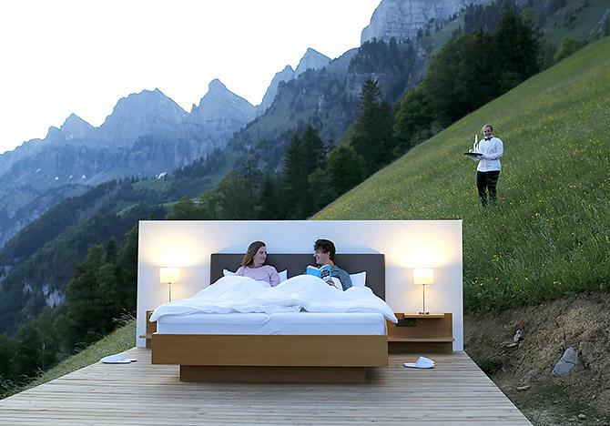 Open air hotel room in Switzerland