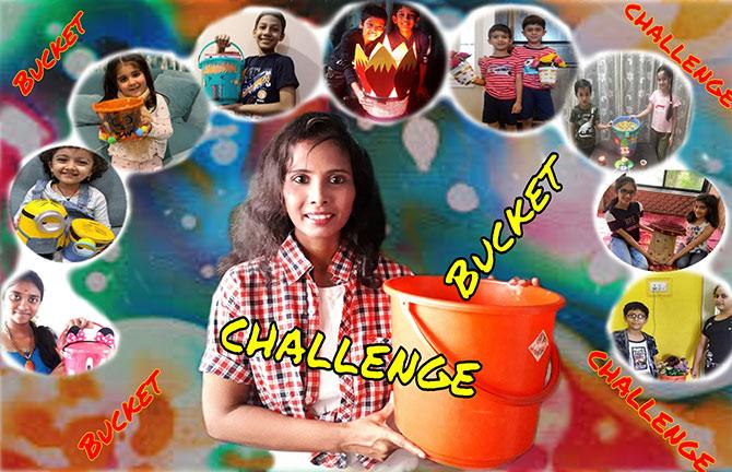 Kids take the bucket challenge