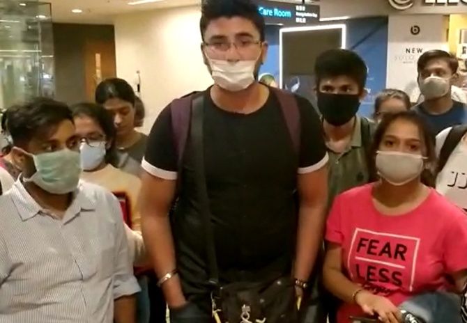 Indian students stranded at Changi airport