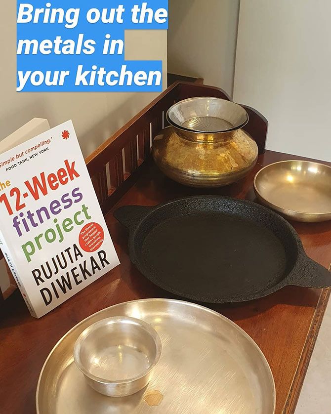 Rujuta Diwekar wants you to use iron kadhai, brass pots and silver plates 
