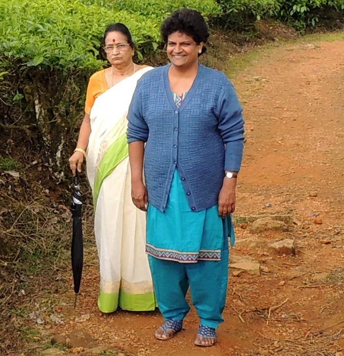 Annapoorni with her mother Dr Leela Devi