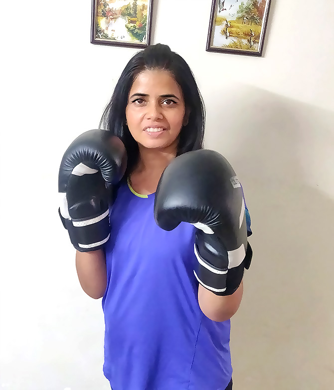 Vinita learned boxing from her 14 year old son