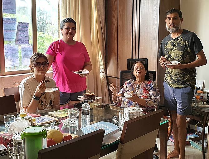 Gitanjali with her family in Mumbai